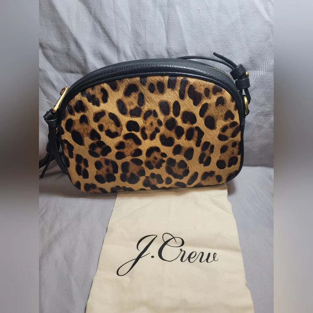 J. Crew leopard calf hair Devon Camera Bag - Picture 2 of 16